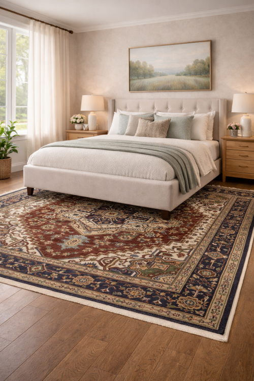 Rusty Red Geometric 8X10 Heriz Serapi Oriental Rug