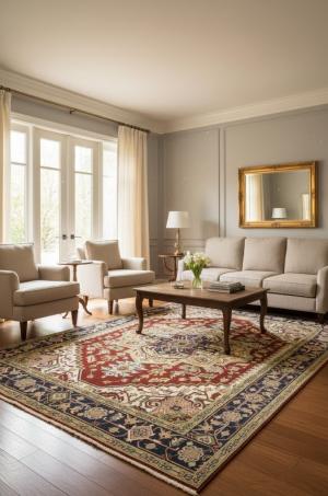 Rusty Red Geometric 9X12 Heriz Serapi Oriental Rug