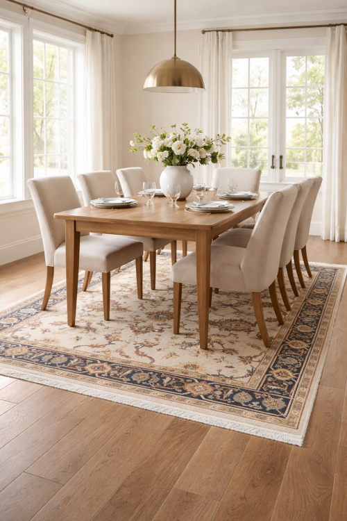 Cream Floral 6X9 Indo-Mahal Oriental Rug