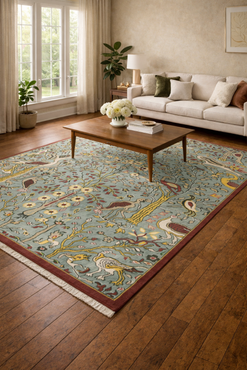 Blue-gray Pictorial Tribal 6X9 Chobi Oriental Rug