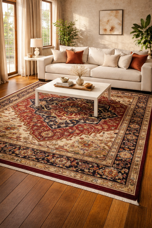 Red Floral 8X10 Heriz Serapi Oriental Rug