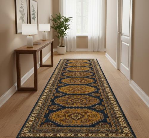 Gray Tribal 3X9 Geometric Indo-Viss Oriental Runner Oriental Rug