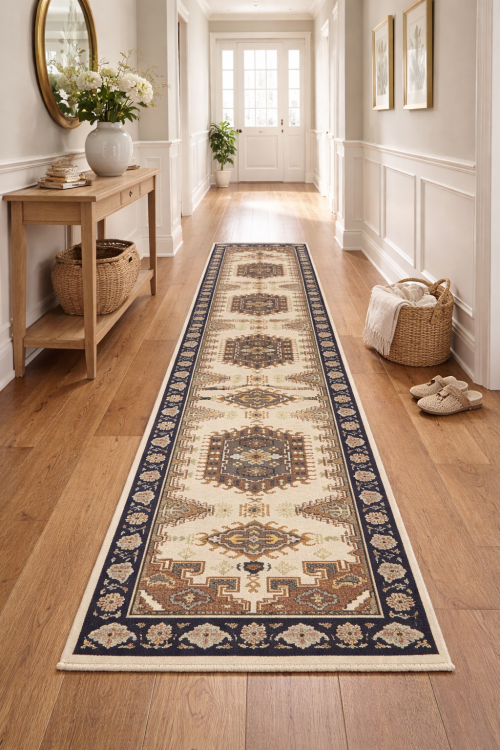 Cream Tribal 3X12 Indo-Viss Oriental Runner Oriental Rug