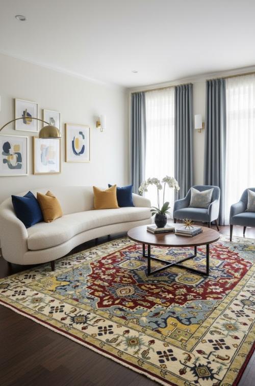 Rusty Red Floral 10X14 Heriz Serapi Oriental Rug