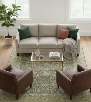 Brown Floral 8X10 Chobi Peshawar Oriental Rug