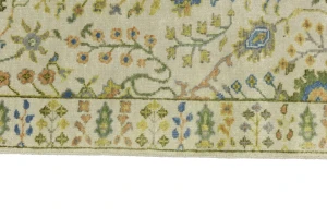 Ivory Floral 3X12 Osh Chobi Oriental Runner Rug