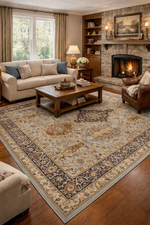 Light Gray Floral 8X10 Chobi Peshawar Oriental Rug