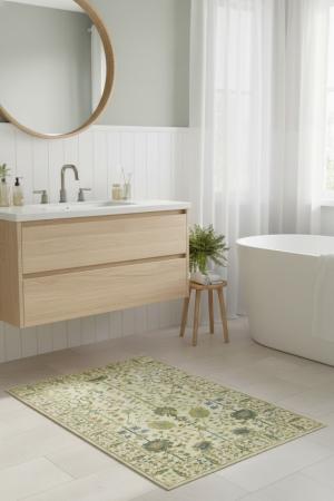 Ivory Floral 4X6 Osh Chobi Oriental Rug