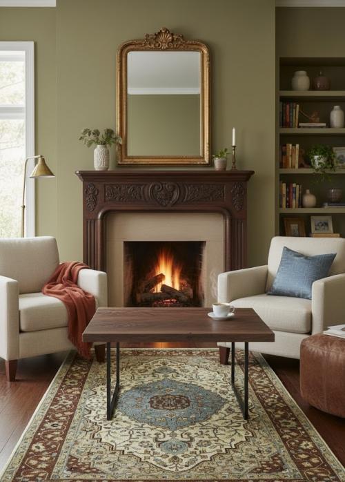 Beige Floral 3X5 Rare Heriz Serapi Oriental Rug