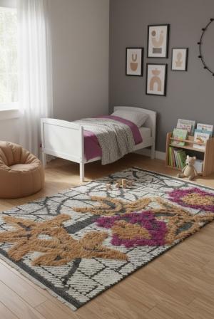 Modern Multi 4'X6'5 Moroccan Style Rug