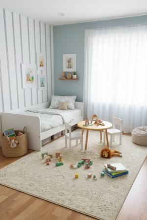 Muted Pinkish Beige Floral 5X8 Transitional Oriental Rug