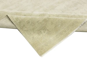 Muted Beige Floral 9X12 Transitional Oriental Rug