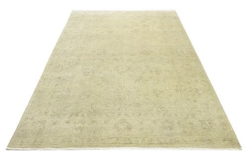 Muted Beige Floral 9X12 Transitional Oriental Rug