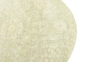 Muted Green Floral 6X6 Transitional Oriental Round Rug