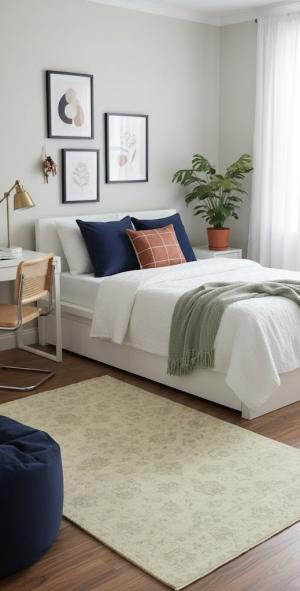 Muted Beige Floral 5X8 Transitional Oriental Rug