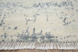 Multicolored Silk Abstract 8X10 Distressed Modern Oxidized Rug