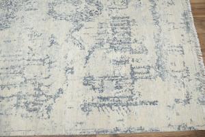 Multicolored Silk Abstract 8X10 Distressed Modern Oxidized Rug
