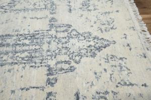 Multicolored Silk Abstract 8X10 Distressed Modern Oxidized Rug