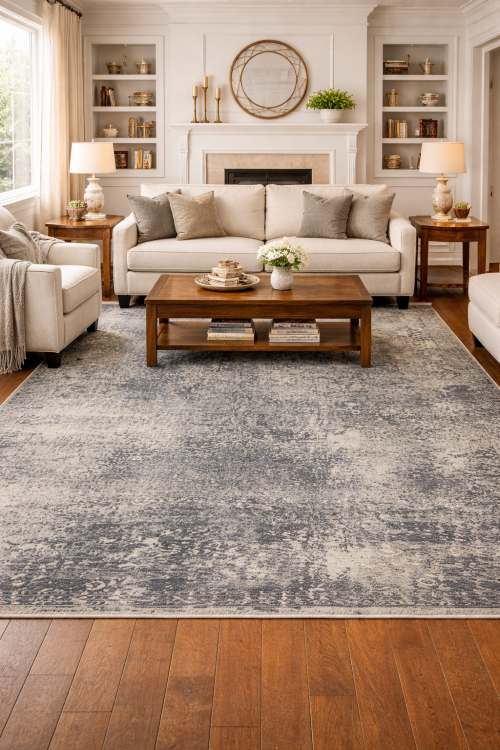 Multicolored Transitional 8X10 Distressed Modern Oriental Rug