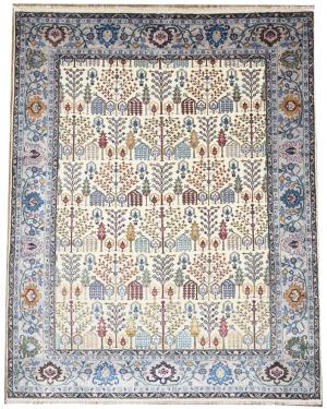Multicolored Transitional 8X10 Distressed Modern Oriental Rug
