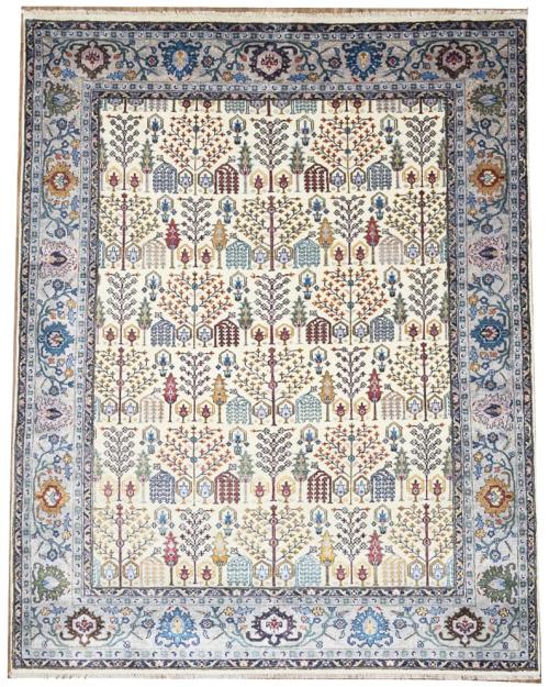 Multicolored Transitional 8X10 Distressed Modern Oriental Rug