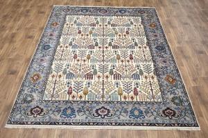 Multicolored Transitional 8X10 Distressed Modern Oriental Rug
