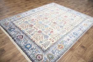 Multicolored Transitional 8X10 Distressed Modern Oriental Rug