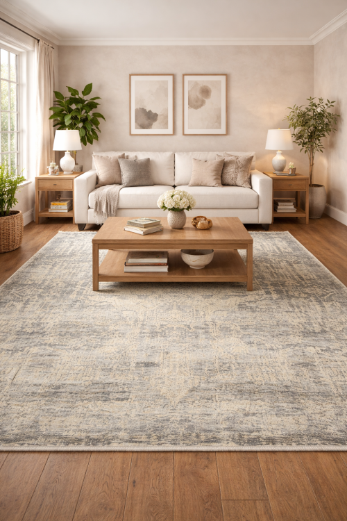 Multicolored Abstract 8X10 Distressed Modern Oriental Rug