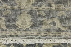 Muted Dark Slate Floral 2'6X10 Transitional Oriental Runner Rug