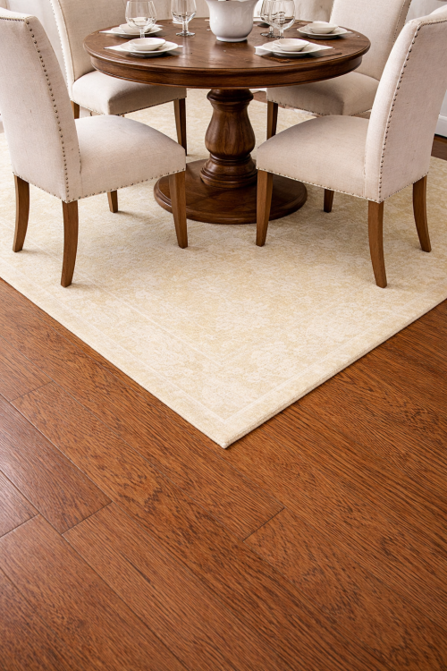 Muted Beige Floral 4X6 Transitional Oriental Rug