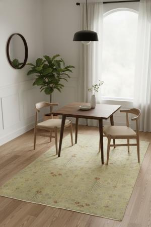 Cream Floral Oushak 5x8 Oriental Rug