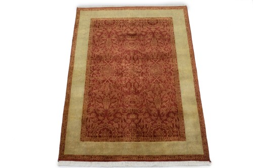 Rusty Red Floral 4' x 6' Modern Oriental Rug
