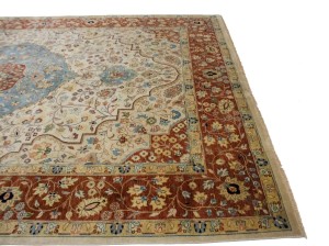 Beige Floral 10X14 Rare Heriz Serapi Oriental  Rug