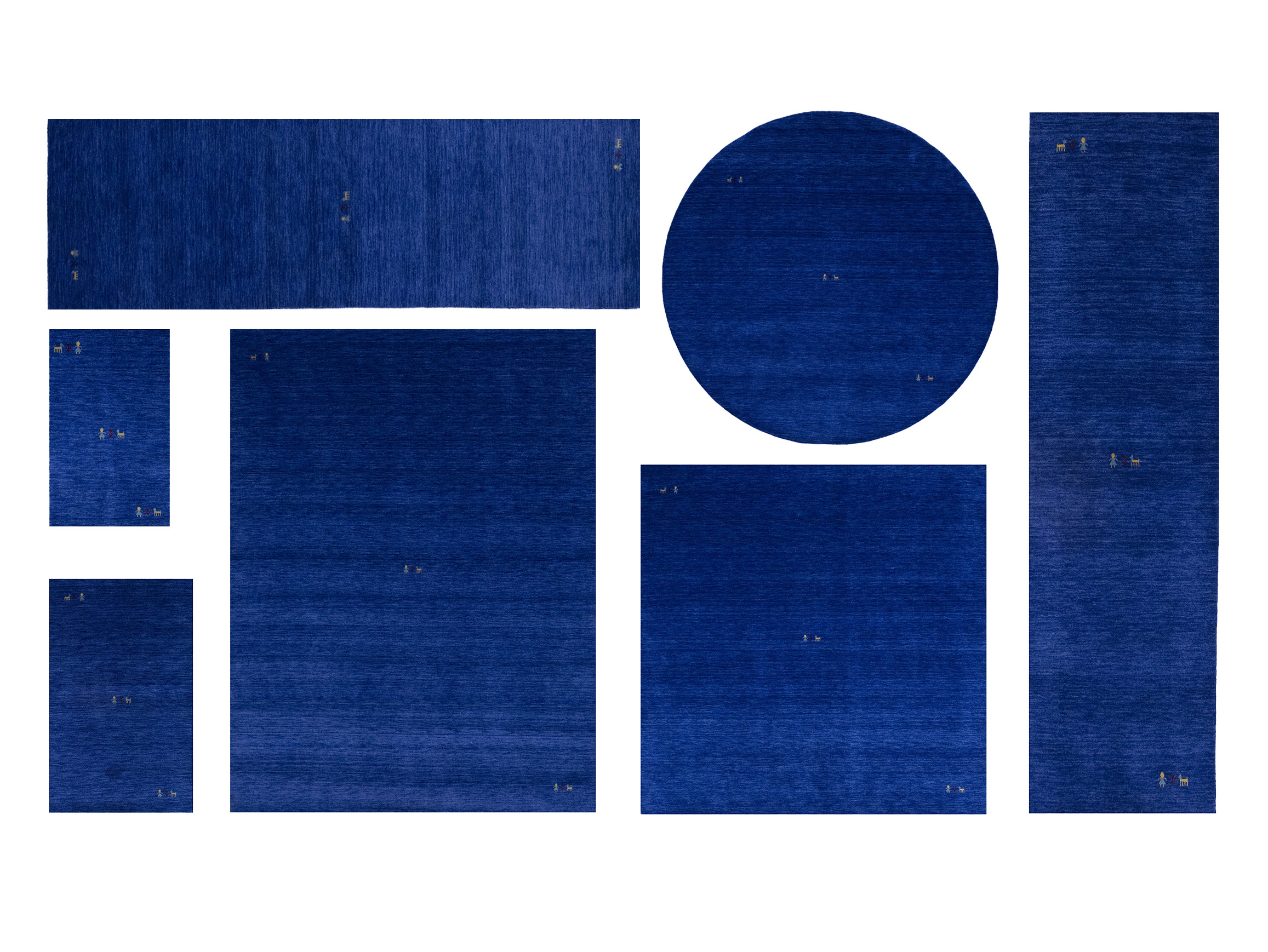 Royal Blue Pictorial Gabbeh Modern Rug in all sizes - Image 1
