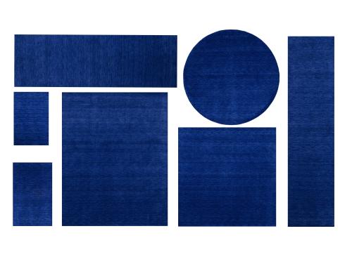 Royal Blue Solid Gabbeh Modern Rug in All Size