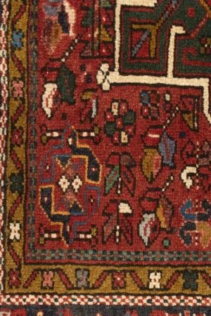 Vintage Rusty Red Tribal 5X6'6 Karajeh Persian Rug