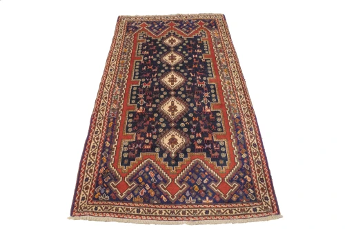 Vintage Plum Tribal 4X7 Shahrbabak Persian Rug