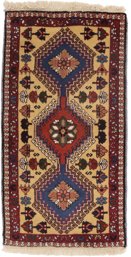 1'8 x 3'2 Hand Knotted Yalameh Geometric Persian Wool Rug