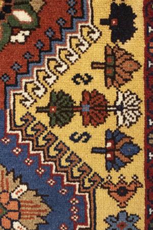 1'8 x 3'2 Hand Knotted Yalameh Geometric Persian Wool Rug