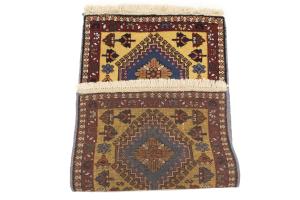 1'8 x 3'2 Hand Knotted Yalameh Geometric Persian Wool Rug