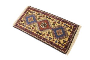 1'8 x 3'2 Hand Knotted Yalameh Geometric Persian Wool Rug