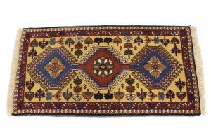 1'8 x 3'2 Hand Knotted Yalameh Geometric Persian Wool Rug