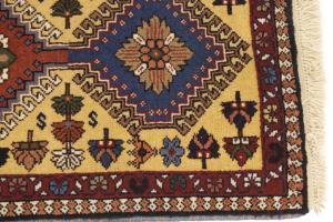 1'8 x 3'2 Hand Knotted Yalameh Geometric Persian Wool Rug