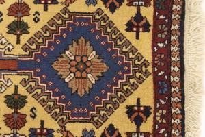 1'8 x 3'2 Hand Knotted Yalameh Geometric Persian Wool Rug