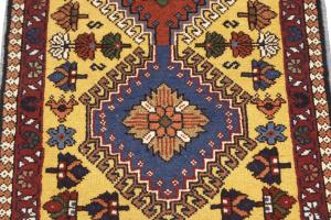 1'8 x 3'2 Hand Knotted Yalameh Geometric Persian Wool Rug