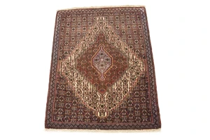 Vintage Cream Geometric 2'6X3'3 Bidjar Persian Rug