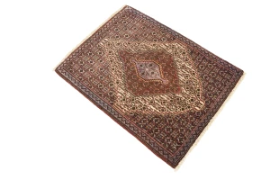 Vintage Cream Geometric 2'6X3'3 Bidjar Persian Rug