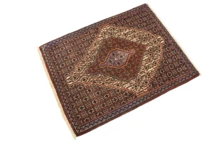 Vintage Cream Geometric 2'6X3'3 Bidjar Persian Rug