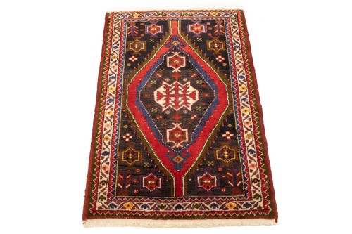 Vintage Red Tribal 3X4 Mazlaghan Persian Rug