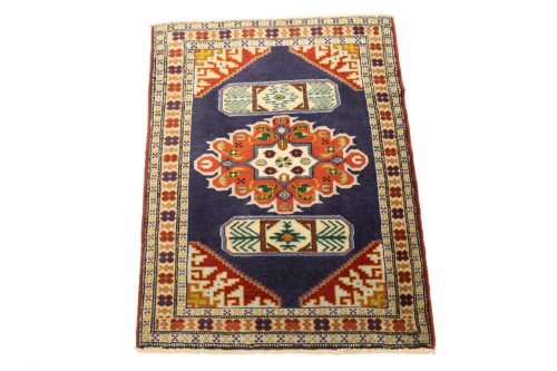 Vintage Tribal Plum 2X3 Turkoman Persian Rug